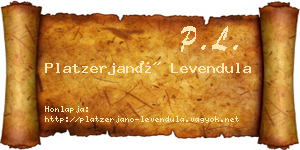 Platzerjanó Levendula névjegykártya